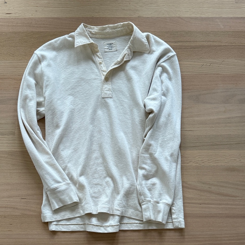 Buck Mason Cream Long Sleeve Shirt